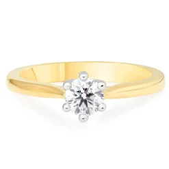 Beaverbrooks 18ct Yellow Gold Diamond Solitaire Ring