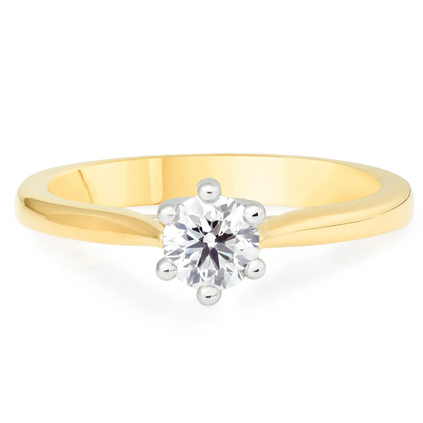 Beaverbrooks 18ct Yellow Gold Diamond Solitaire Ring