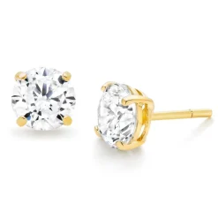 Beaverbrooks 9ct Yellow Gold Cubic Zirconia Stud Earrings