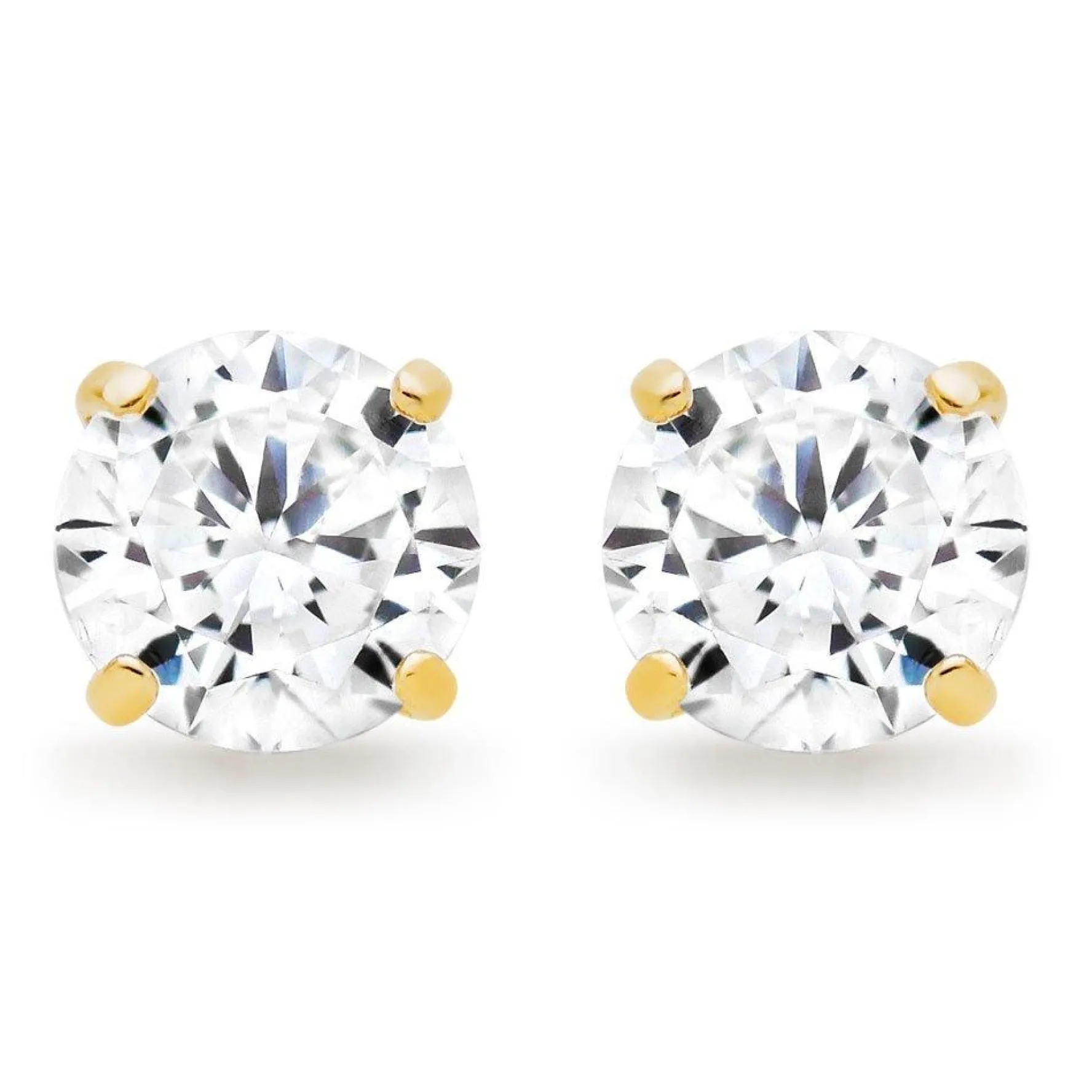 Beaverbrooks 9ct Yellow Gold Cubic Zirconia Stud Earrings