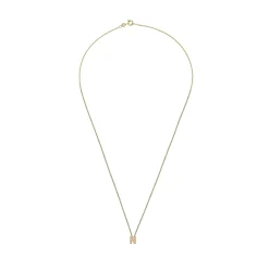 Beaverbrooks 9ct Yellow Gold Diamond Initial N Pendant