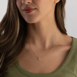 Beaverbrooks 9ct Yellow Gold Diamond Initial N Pendant