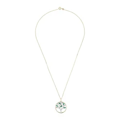 Beaverbrooks 9ct Yellow Gold Diamond Emerald Tree Pendant
