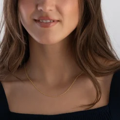 Beaverbrooks 18ct Yellow Gold Plated Silver Trace Chain Necklace