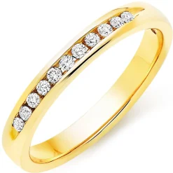 Beaverbrooks 9ct Yellow Gold Half Eternity Diamond Ring