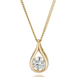 Beaverbrooks 9ct Yellow Gold Cubic Zirconia Pendant