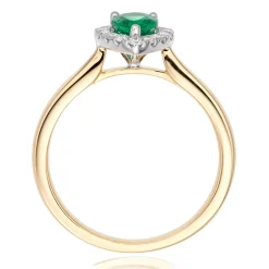 Beaverbrooks 18ct Yellow Gold Diamond Emerald Ring