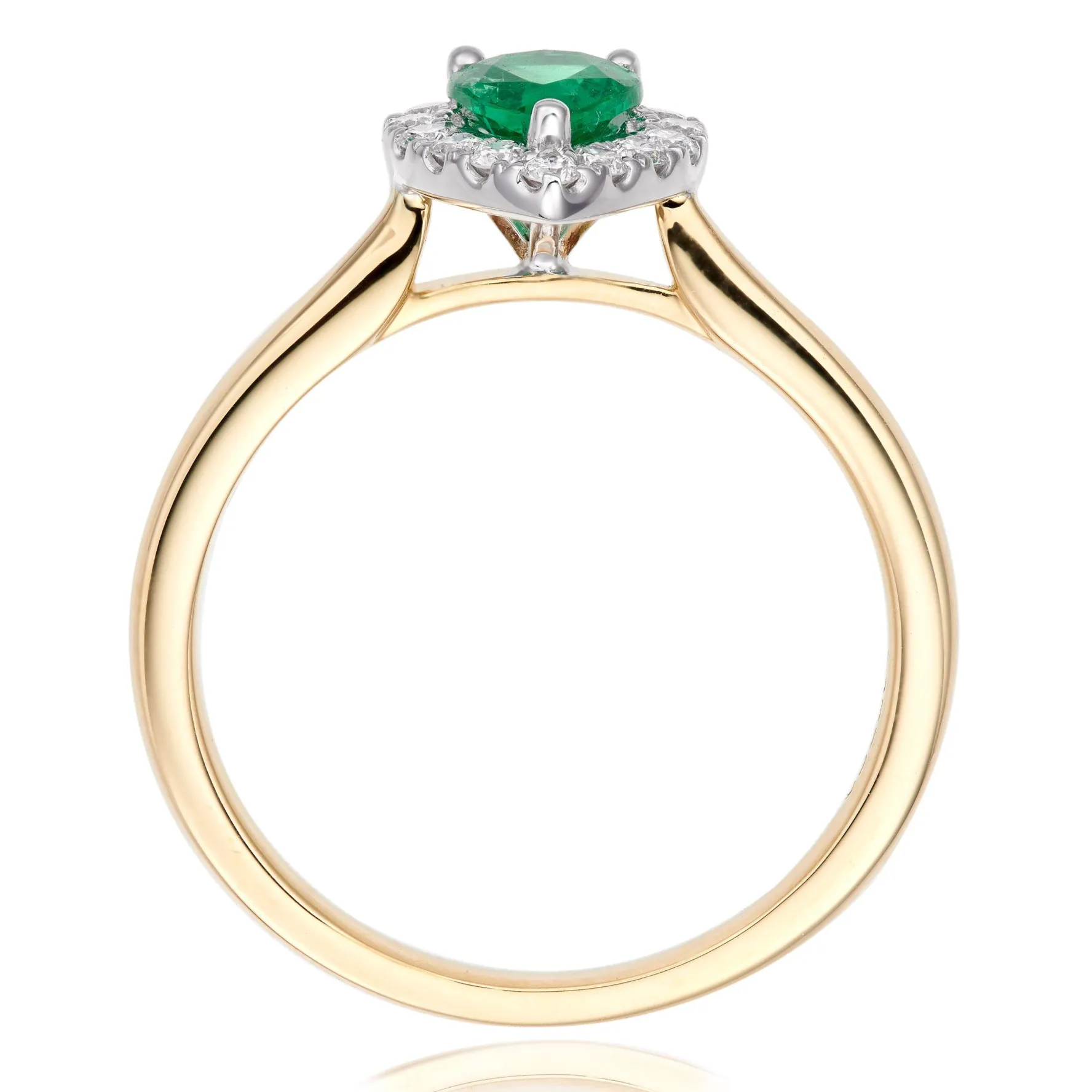 Beaverbrooks 18ct Yellow Gold Diamond Emerald Ring