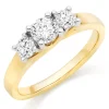 Beaverbrooks 18ct Yellow Gold Diamond Three Stone Ring