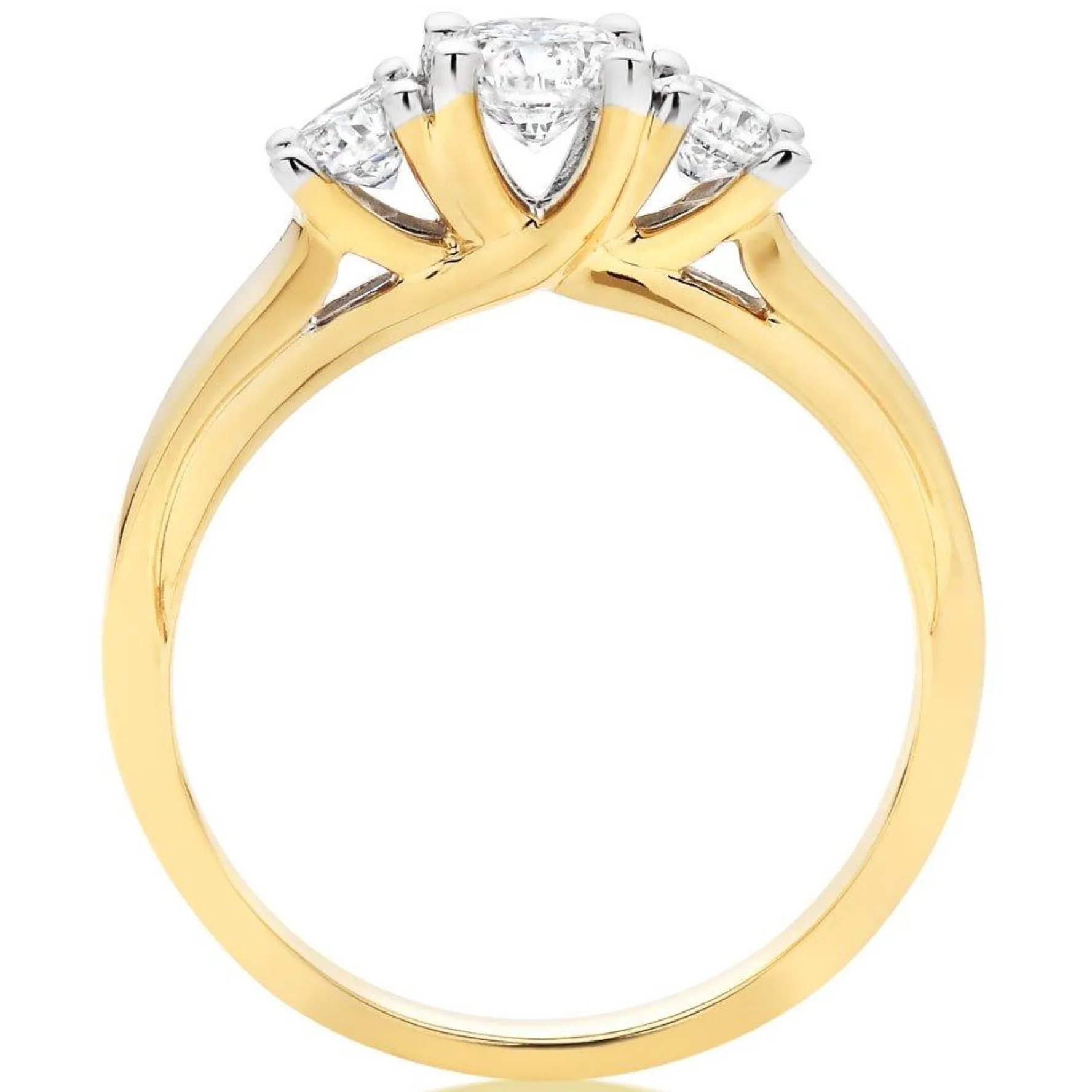 Beaverbrooks 18ct Yellow Gold Diamond Three Stone Ring
