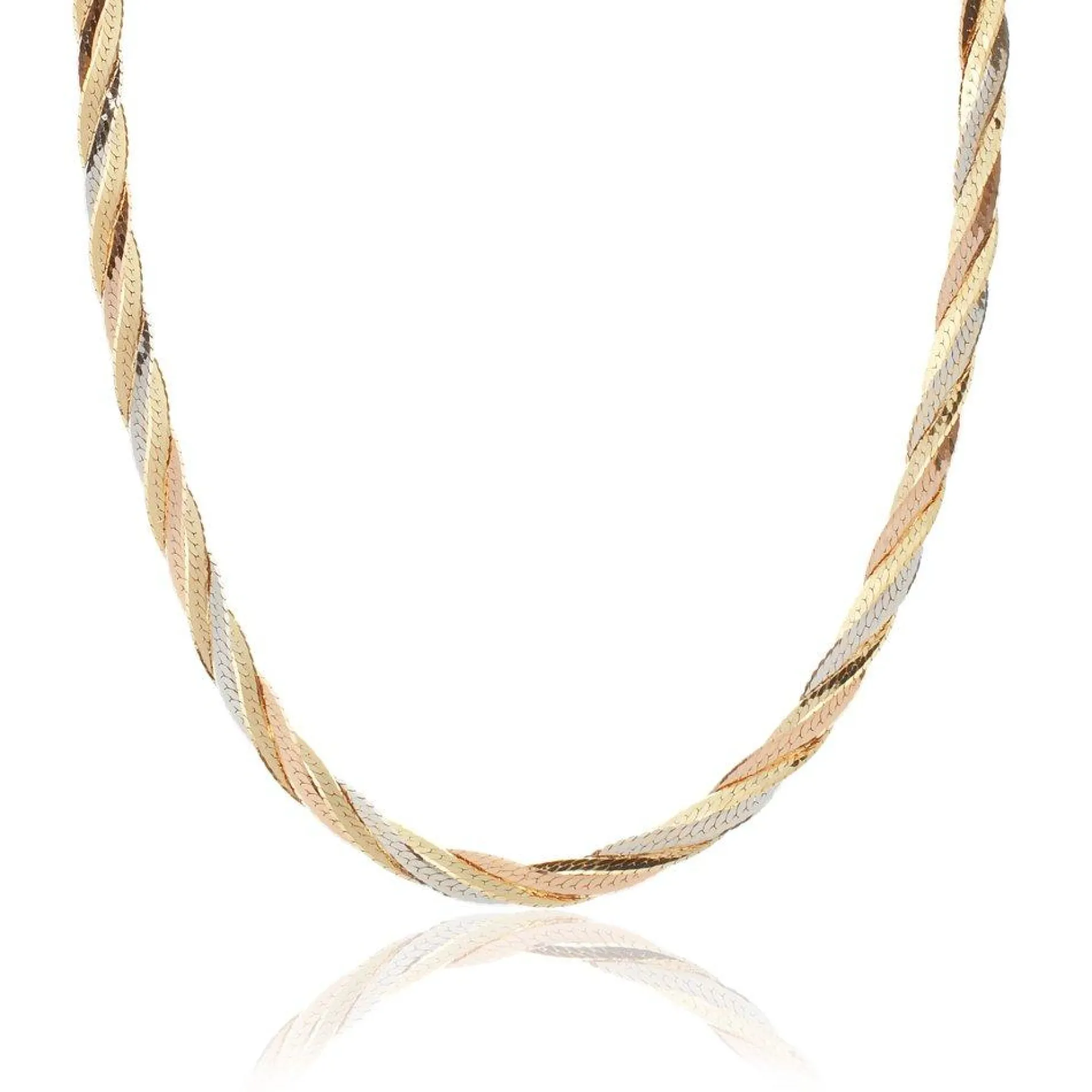 Beaverbrooks 9ct Yellow Gold, White Gold and Rose Gold Necklace
