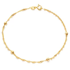 Beaverbrooks 9ct Yellow Gold Bead Chain Bracelet