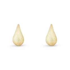 Beaverbrooks 9ct Yellow Gold Etched Teardrop Earrings