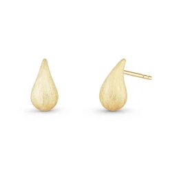 Beaverbrooks 9ct Yellow Gold Etched Teardrop Earrings