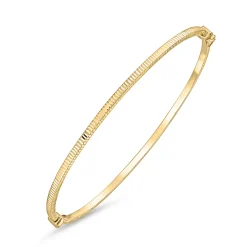 Beaverbrooks 9ct Yellow Gold Textured Bangle
