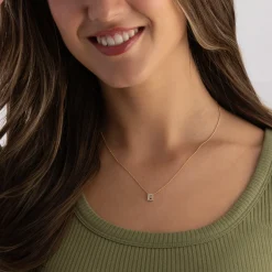 Beaverbrooks 9ct Yellow Gold Diamond Initial B Pendant