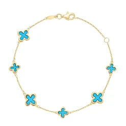 Beaverbrooks 9ct Yellow Gold Clover Bracelet