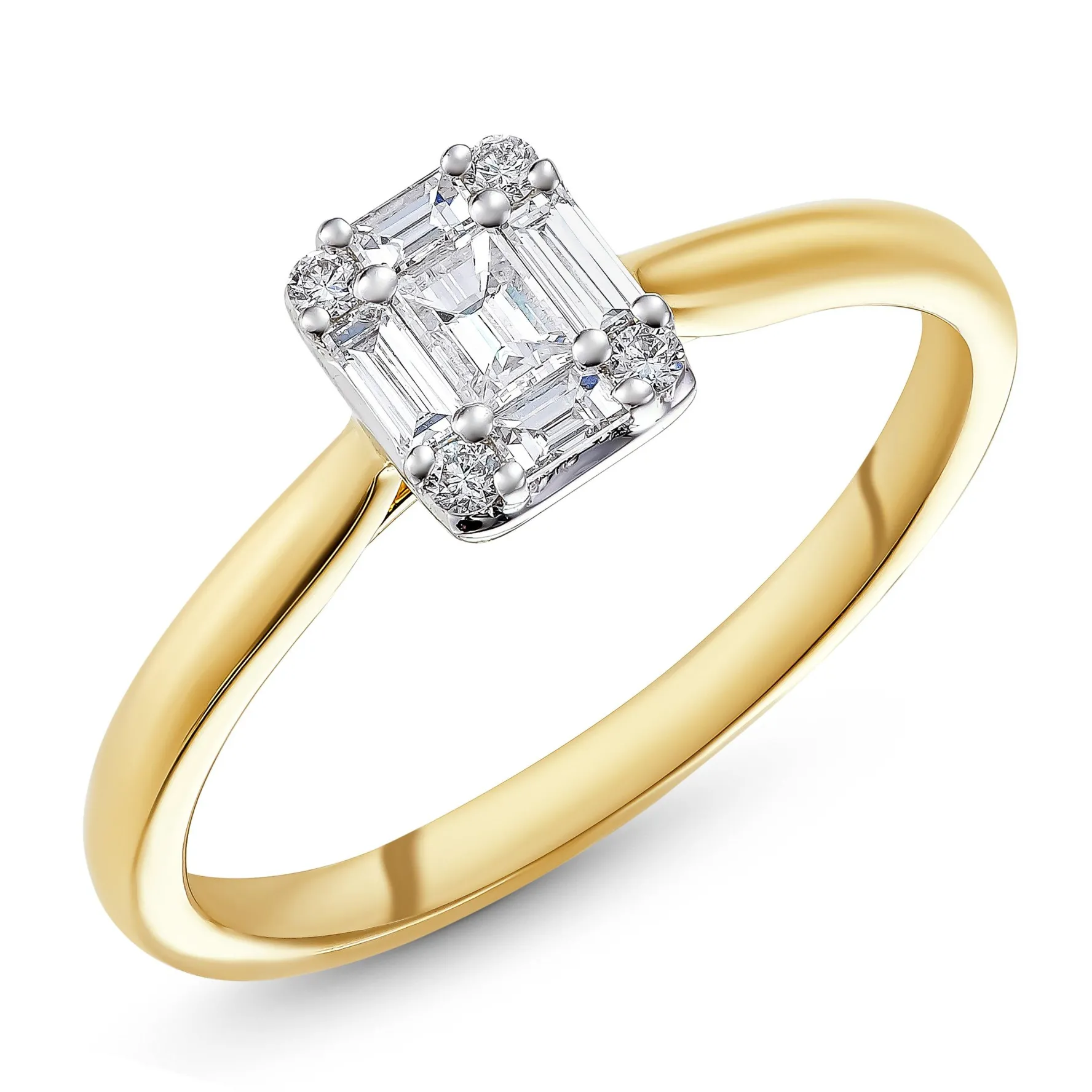 Beaverbrooks 18ct Yellow Gold Diamond Cluster Ring