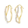 Beaverbrooks 9ct Yellow Gold Crystal Twist Earrings