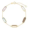 Beaverbrooks 9ct Yellow Gold Multi-Coloured Cubic Zirconia Bracelet
