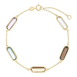 Beaverbrooks 9ct Yellow Gold Multi-Coloured Cubic Zirconia Bracelet