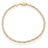Beaverbrooks 9ct Yellow Gold, White Gold and Rose Gold Plait Bracelet