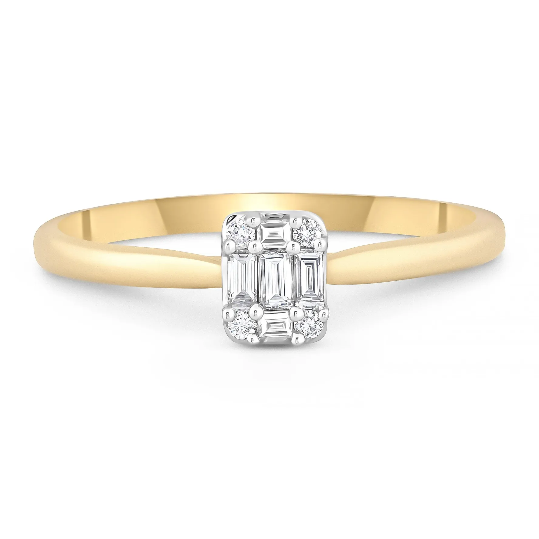 Beaverbrooks 9ct Yellow Gold Diamond Cluster Engagement Ring