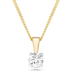Beaverbrooks 9ct Yellow Gold Diamond Solitaire Pendant