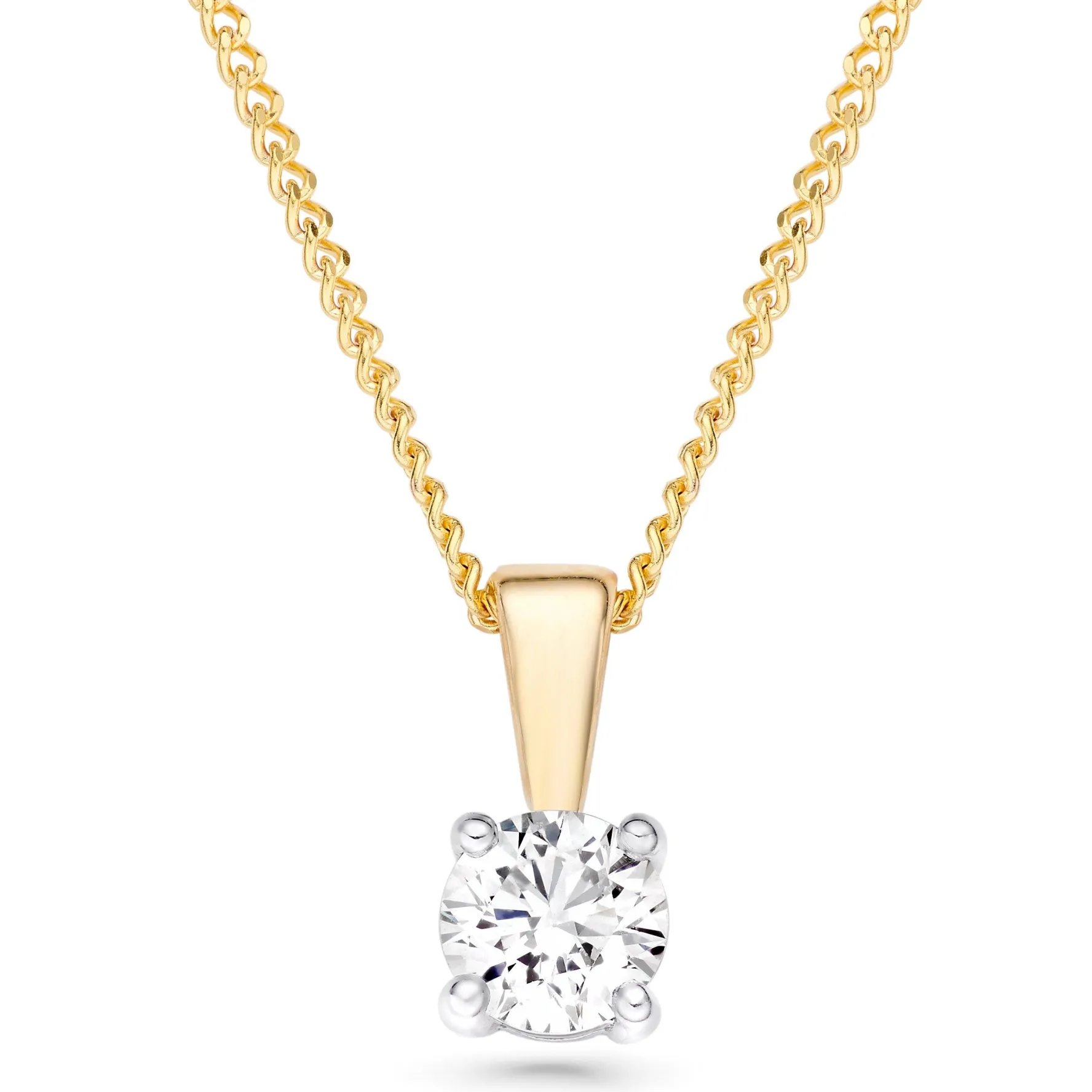 Beaverbrooks 9ct Yellow Gold Diamond Solitaire Pendant