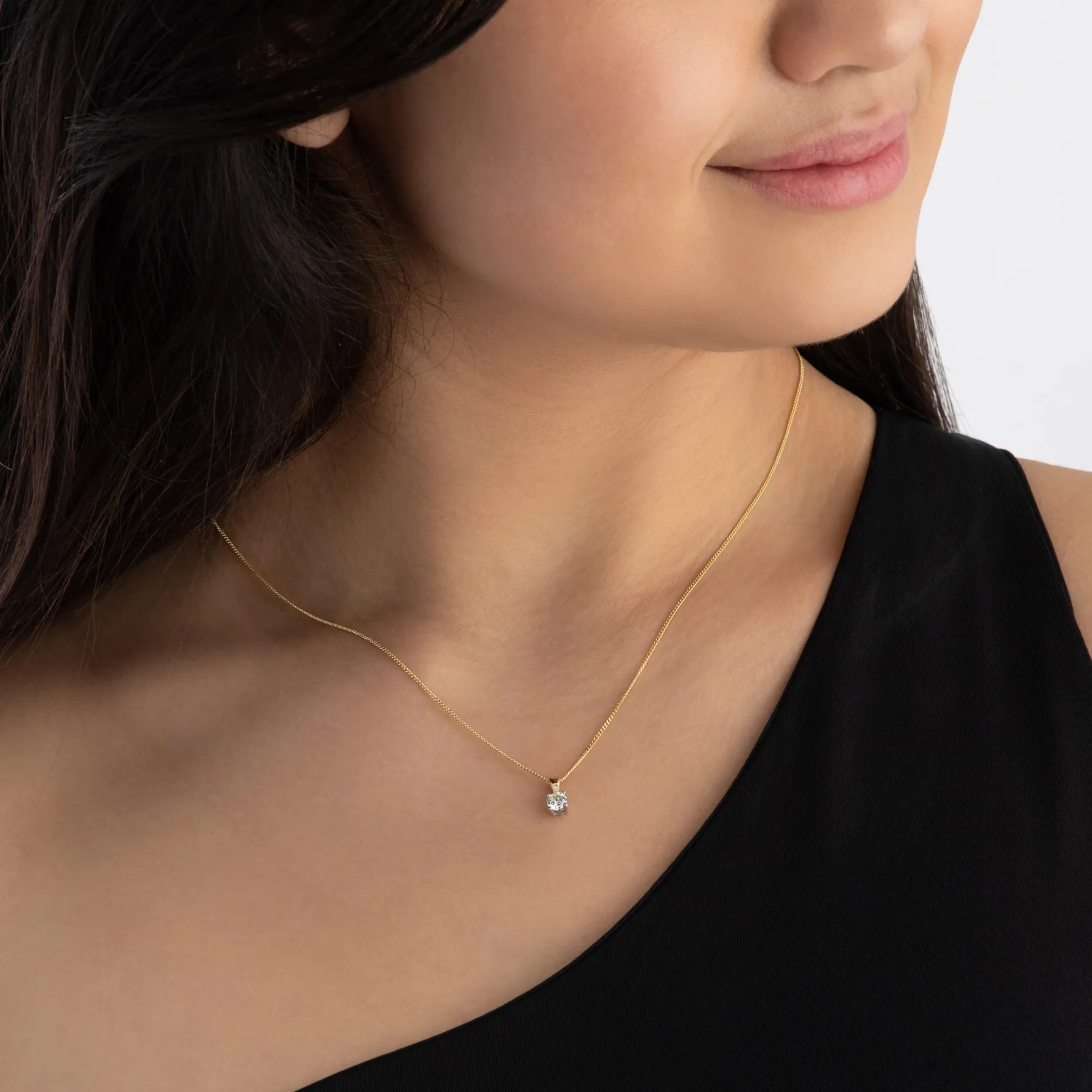 Beaverbrooks 9ct Yellow Gold Diamond Solitaire Pendant