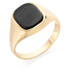 Beaverbrooks 9ct Yellow Gold Black Onyx Signet Ring