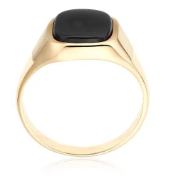 Beaverbrooks 9ct Yellow Gold Black Onyx Signet Ring