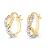 Beaverbrooks 9ct Yellow Gold Crystal Hoop Earrings