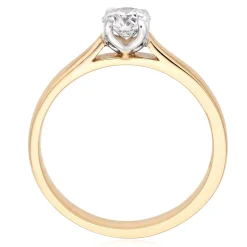 Beaverbrooks 9ct Yellow Gold and White Gold Diamond Solitaire Engagement Ring