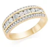 Beaverbrooks 18ct Yellow Gold Diamond 3mm Half Eternity Ring