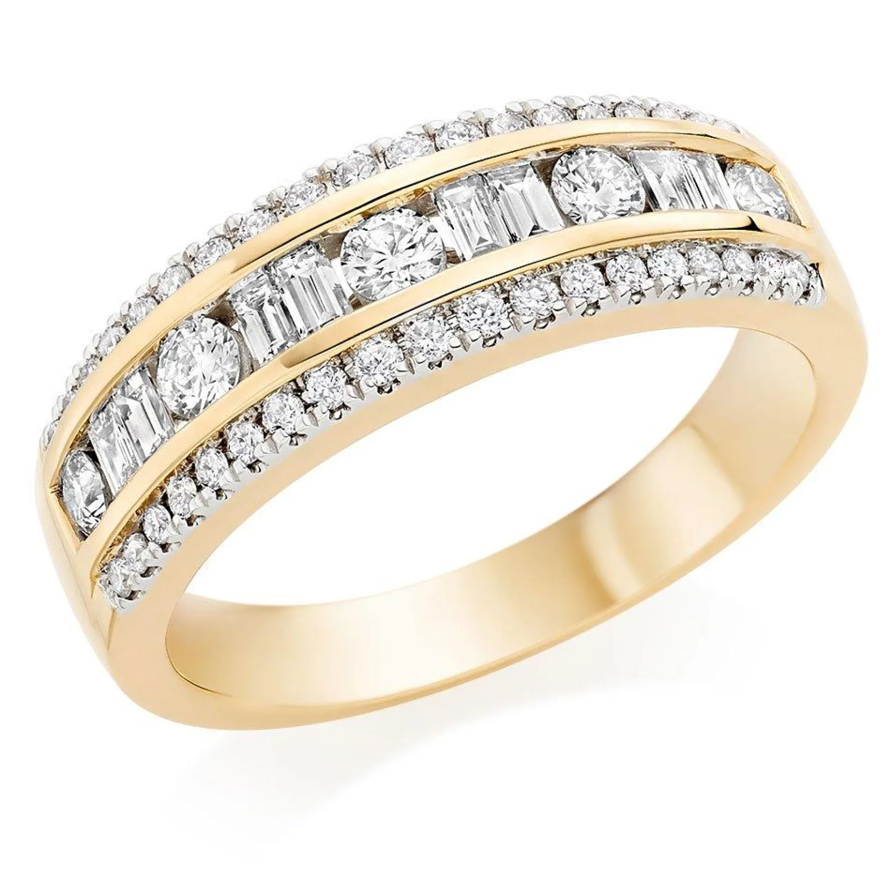 Beaverbrooks 18ct Yellow Gold Diamond 3mm Half Eternity Ring