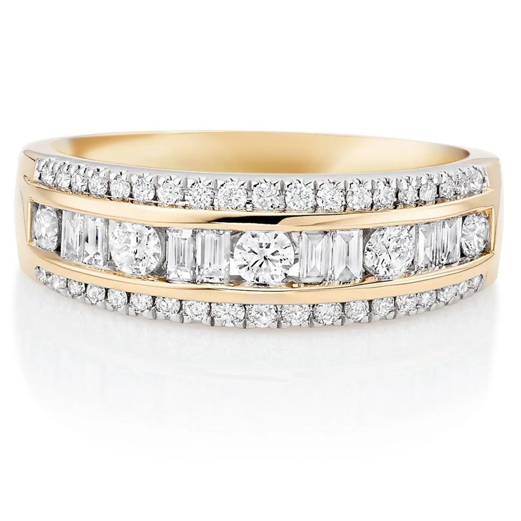Beaverbrooks 18ct Yellow Gold Diamond 3mm Half Eternity Ring