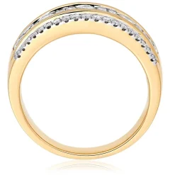 Beaverbrooks 18ct Yellow Gold Diamond 3mm Half Eternity Ring