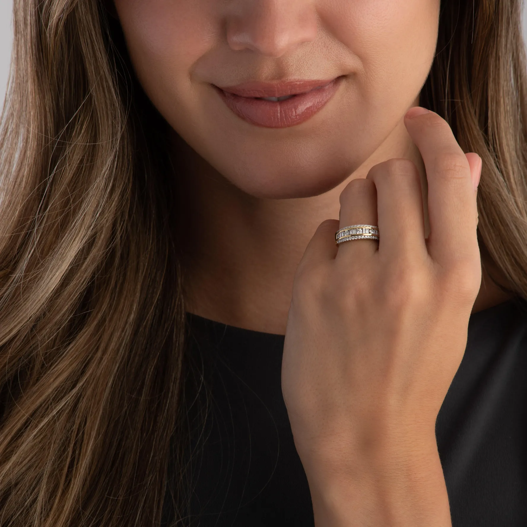 Beaverbrooks 18ct Yellow Gold Diamond 3mm Half Eternity Ring