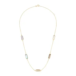 Beaverbrooks 9ct Yellow Gold Multi-Coloured Cubic Zirconia Necklace