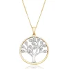Beaverbrooks 9ct Yellow Gold and White Gold Diamond Tree Pendant
