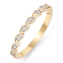 Beaverbrooks 9ct Yellow Gold Diamond Petal Ring