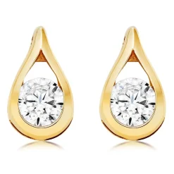 Beaverbrooks 9ct Yellow Gold Cubic Zirconia Stud Earrings