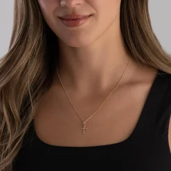 Beaverbrooks 9ct Yellow Gold Cross Pendant