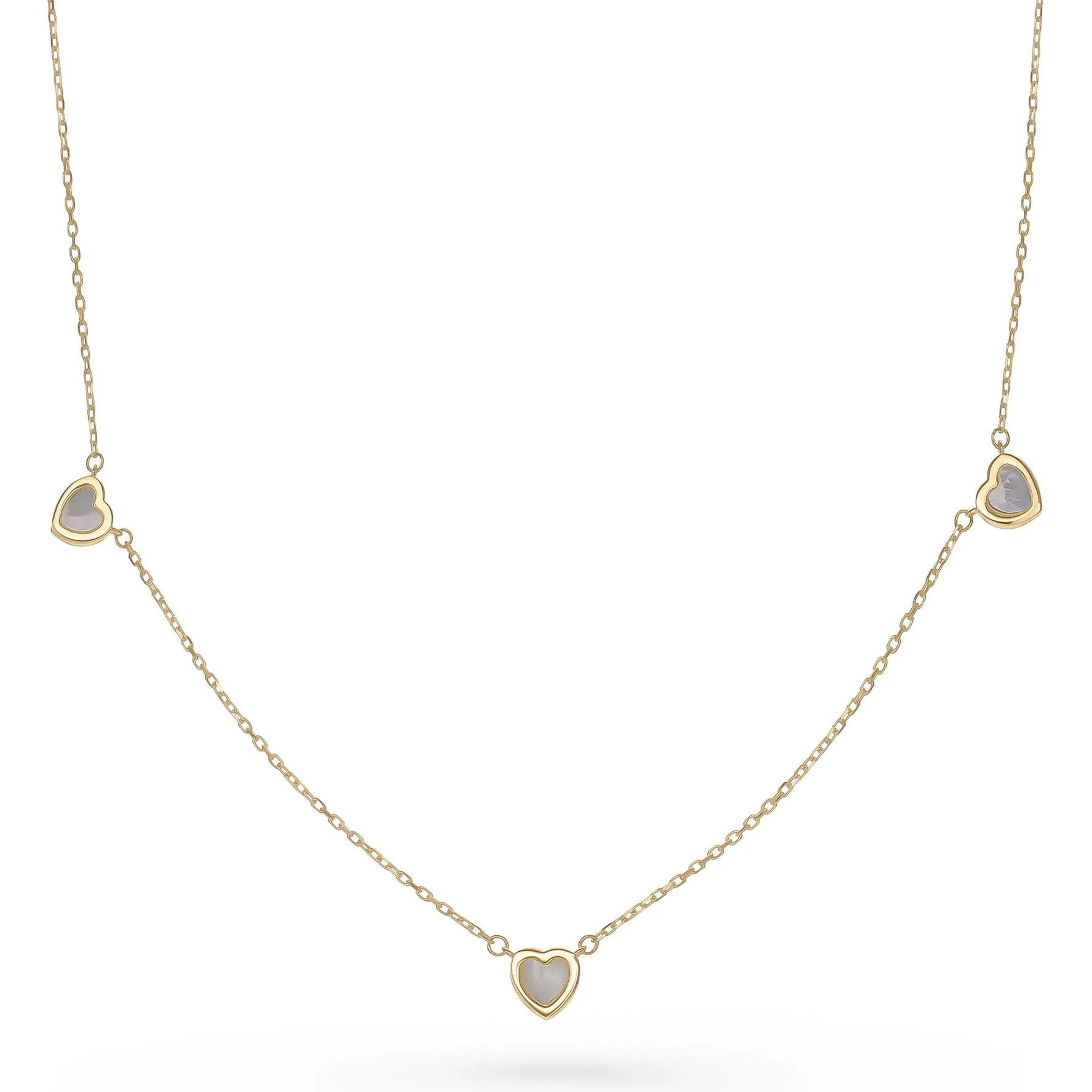 Beaverbrooks 9ct Yellow Gold Mother of Pearl Heart Necklace