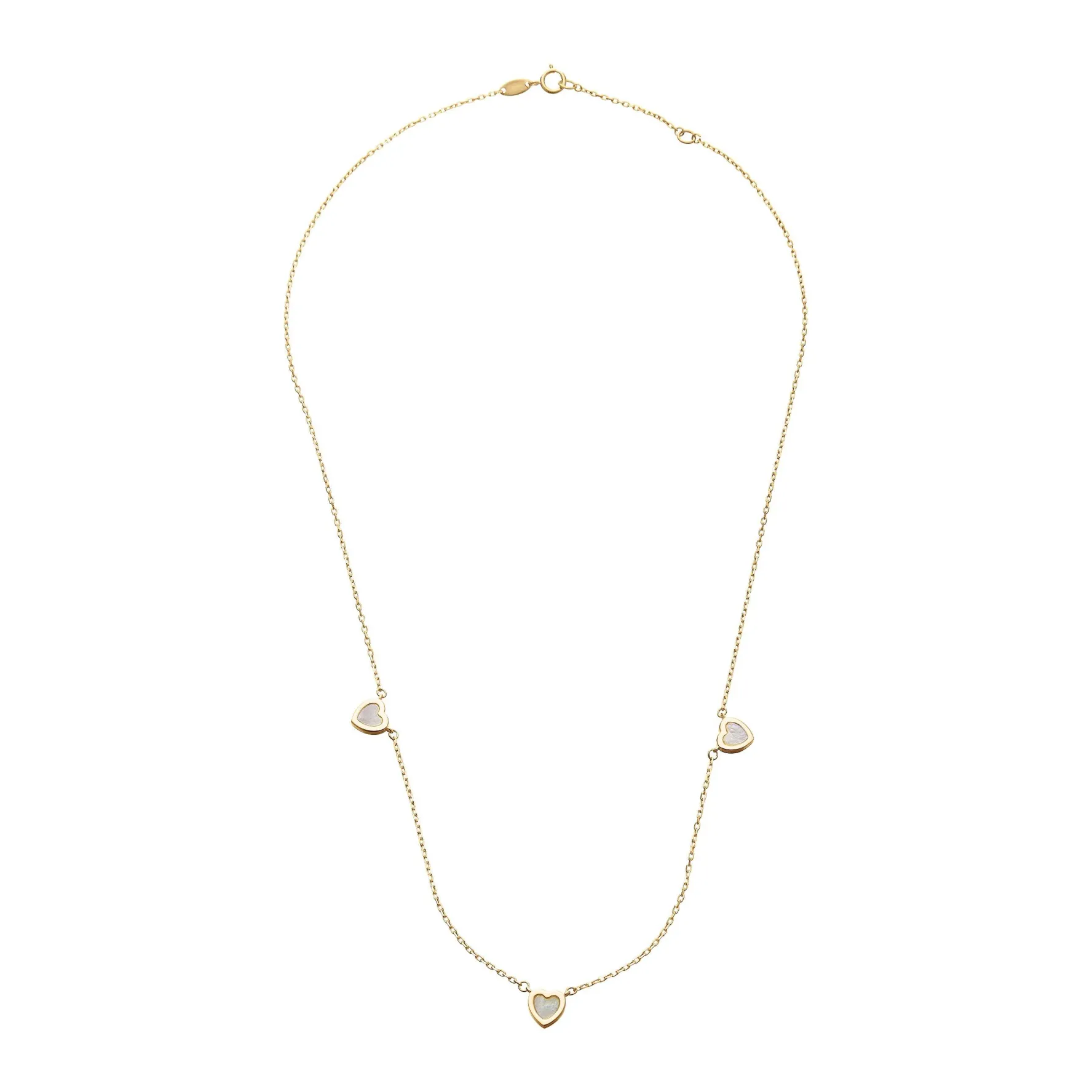 Beaverbrooks 9ct Yellow Gold Mother of Pearl Heart Necklace