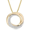 Beaverbrooks 9ct Yellow Gold Diamond Swirl Pendant