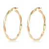 Beaverbrooks 9ct Yellow Gold Twisted Hoop Earrings