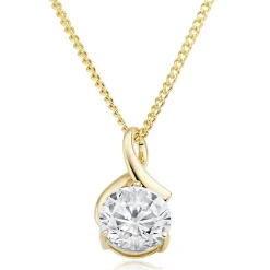 Beaverbrooks 9ct Yellow Gold Cubic Zirconia Pendant