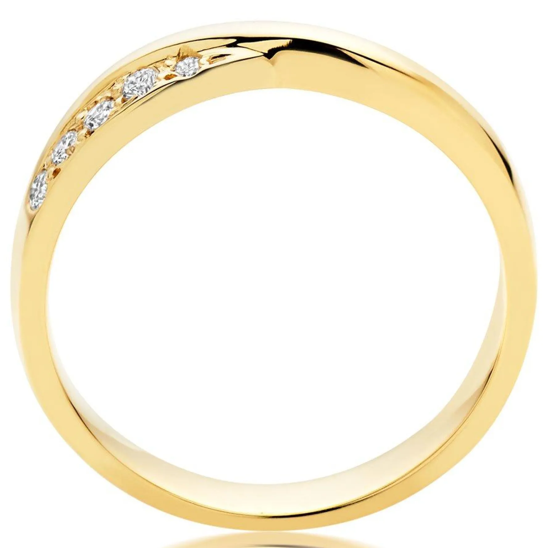Beaverbrooks 18ct Yellow Gold Diamond 3.5mm Twist Wedding Ring